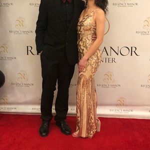 Gold Sequin Formal Dress